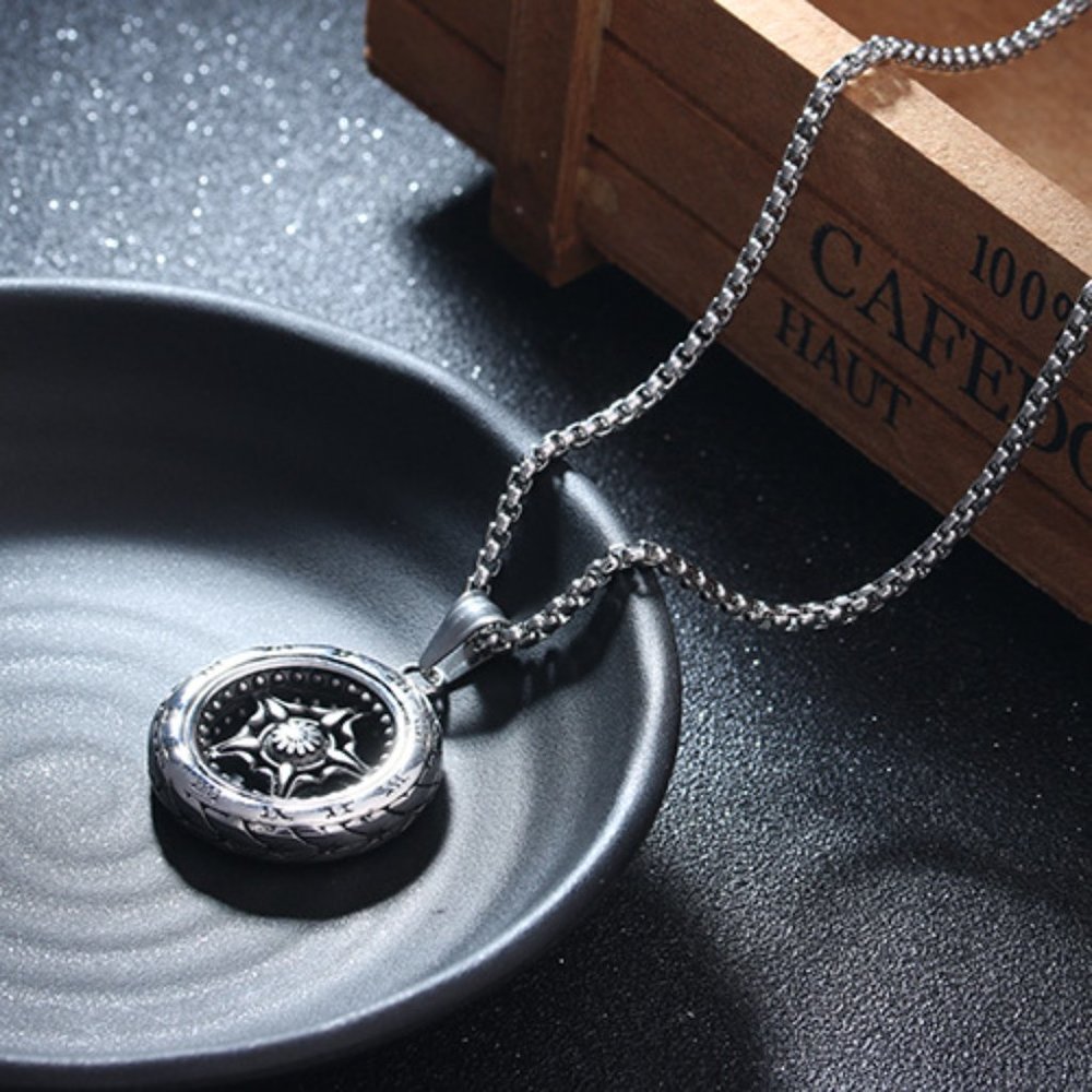 ❤️Tire pendant Roman style numerals pendant necklace for women/men, N90201P177 - Picture 6 of 8